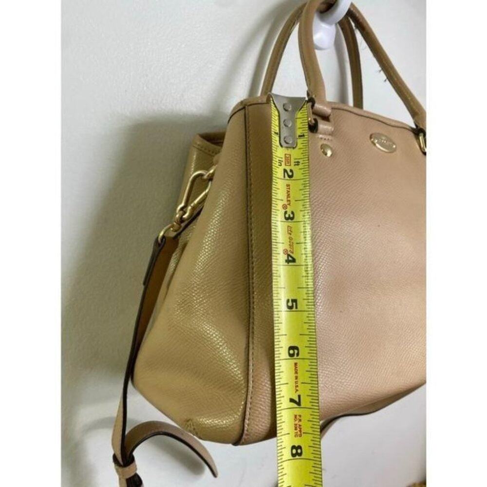 coach medium w adjustable strap tan leather cross - Picture 3 of 12